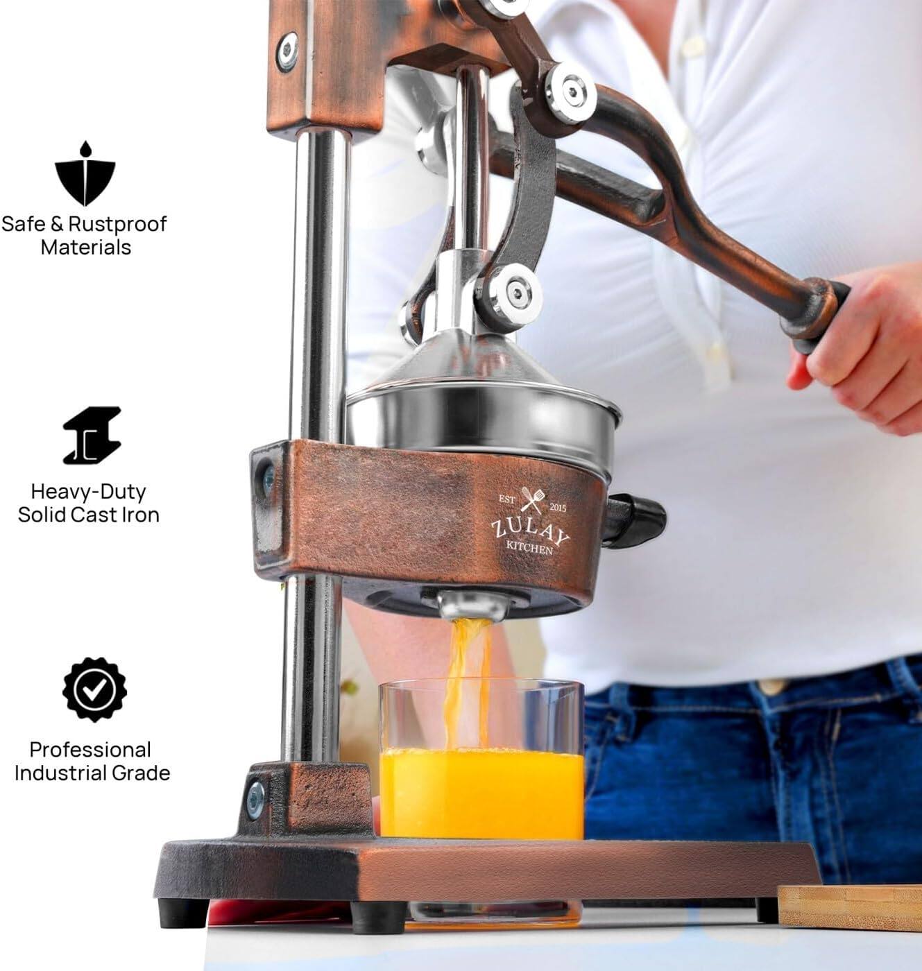 - Safe & Rustproof Materials
- Heavy-Duty Solid Cast Iron
- Professional Industrial Grade

EST 2015 ZULAY KITCHEN