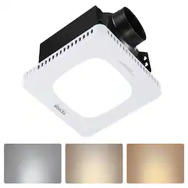 VEVOR - Bathroom Exhaust Fan with LED Light, 110 CFM Bathroom Vent Three Gear Color Temp, 1.5 Sones Low-Noise, Premium AC Motor - White;Black