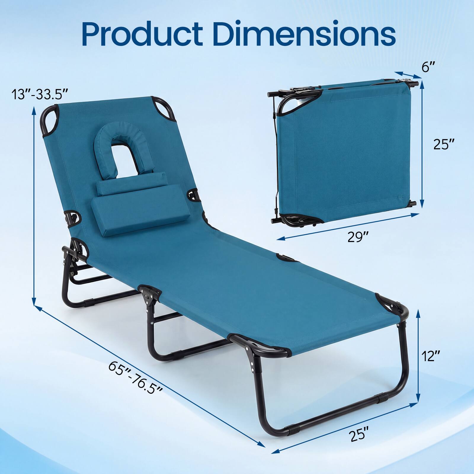 Product Dimensions: 6" x 13"-33.5" x 25" x 29" x 65"-76.5" x 25" x 12"