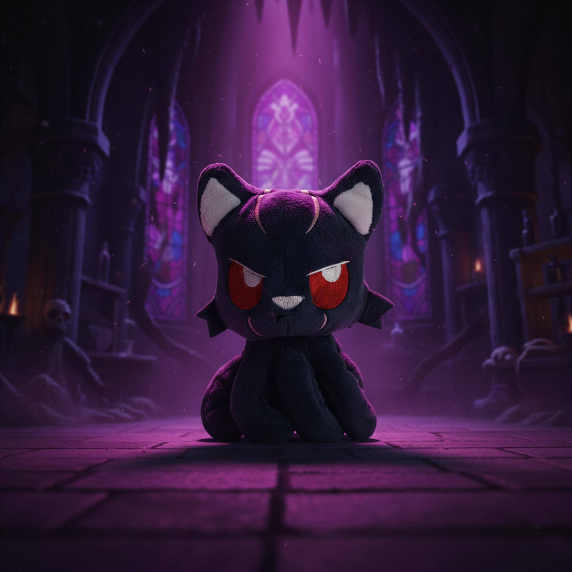 Alt View 3. Tentacle Kitty - Tentacle Kitty Campaign Critters Dark Elf Little One Plush - Blue.