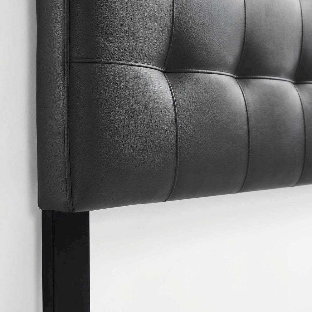 Alt View 1. FurniFact - Upholstered Vinyl Full Headboard with Smooth Finish for Bedroom Comfort - Black.