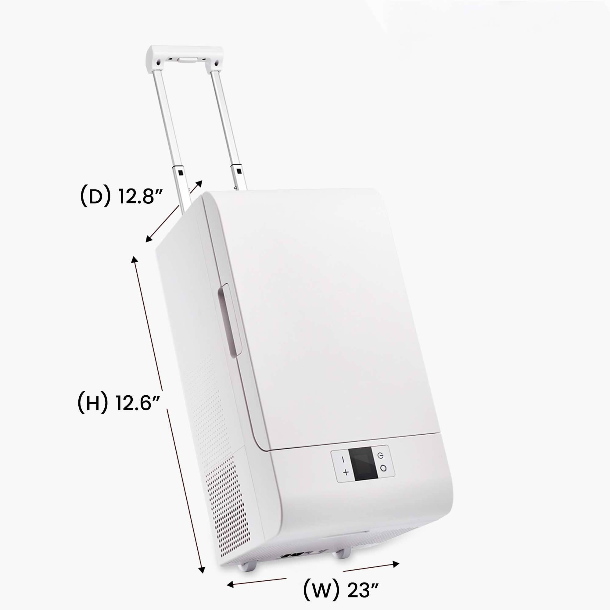 (D) 12.8"  
(H) 12.6"  
(W) 23"