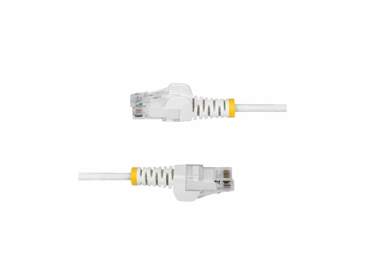 Alt View 1. StarTech.com - StarTech 1ft White Slim CAT6 Ethernet Cable, Snagless RJ45, LSZH, 28AWG Pure Bare Copper, Slim Network Patch Cable/Cord.