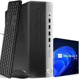 HP - Refurbished Excellent - Prodesk G4 SFF Desktop PC | Intel Core i5-8th 3.0Ghz | 8GB DDR4 RAM | 128GB SSD | 500GB HDD | WiFi | KB & M | Windows 11 - Black