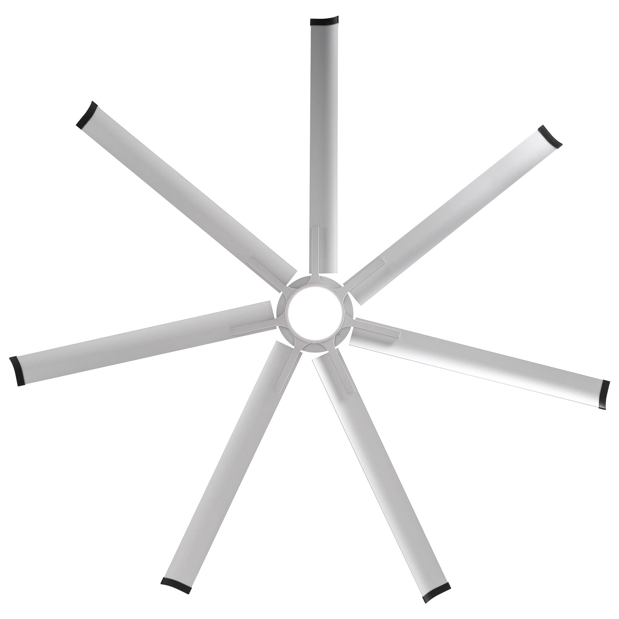 Alt View 9. Parrot Uncle - 100" Indsutrial HVLS Extra Large Commercial Ceiling Fan with Light, Aluminum Blades and Remote - Silver.