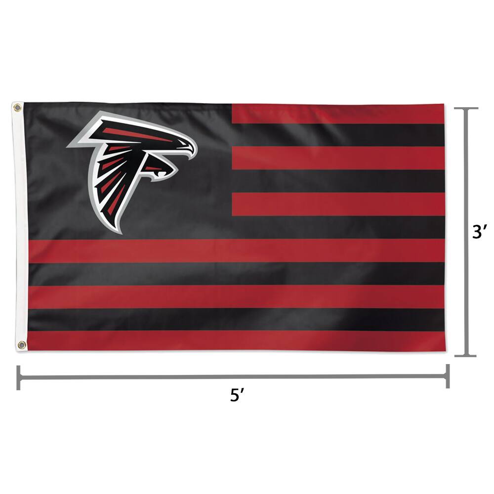 Alt View 1. WinCraft - Atlanta Falcons 3' x 5' Americana Stars & Stripes Deluxe Flag - Multicolor.