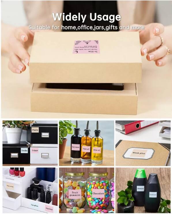 Widely Usage  
Suitable for home, office, jars, gifts and more  

- Pants  
- Socks  
- T-Shirt  
- Soy wax  
- Chili oil  
- Olive oil  
- Work plan  
- Fruit gummies  
- Chocolate  
- Lip gloss  
- Lipstick  
- Shampoo  
- Conditioner