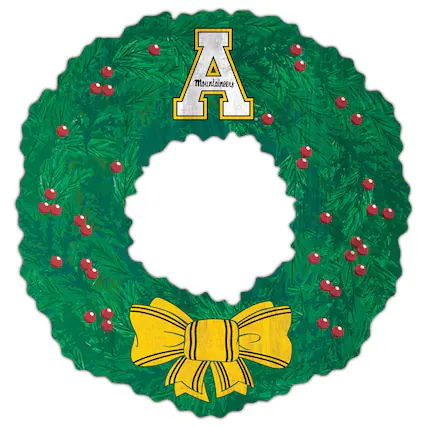 Front. Fan Creations - Appalachian State Mountaineers 16'' Team Wreath Sign - Green.