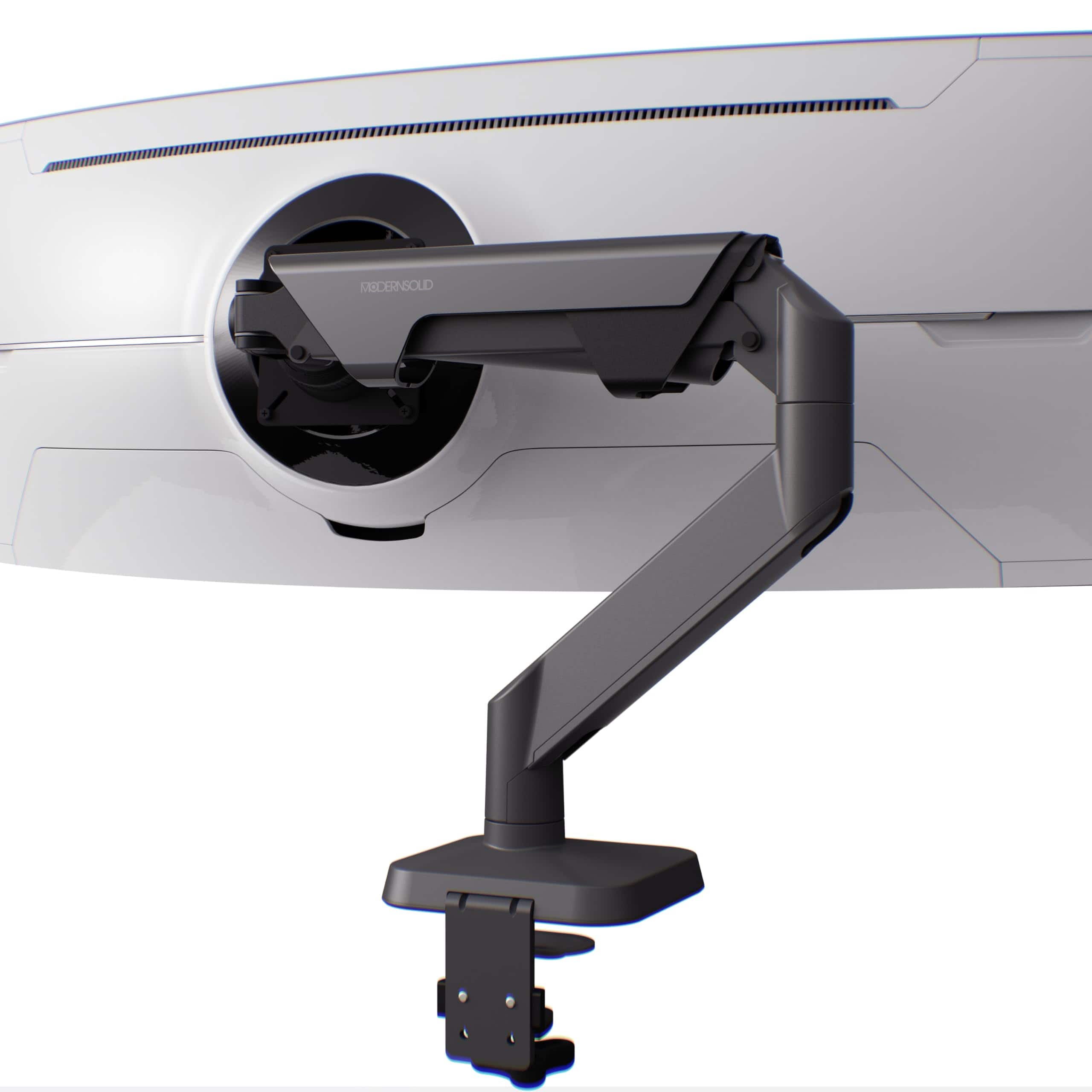 Hirose Alice - Heavy Duty Monitor Arm Desk Mount For 34-49 Inch Ultrawide Curved Monitors Supports 14-38 Lbs Gas Spring Full - 02_Black