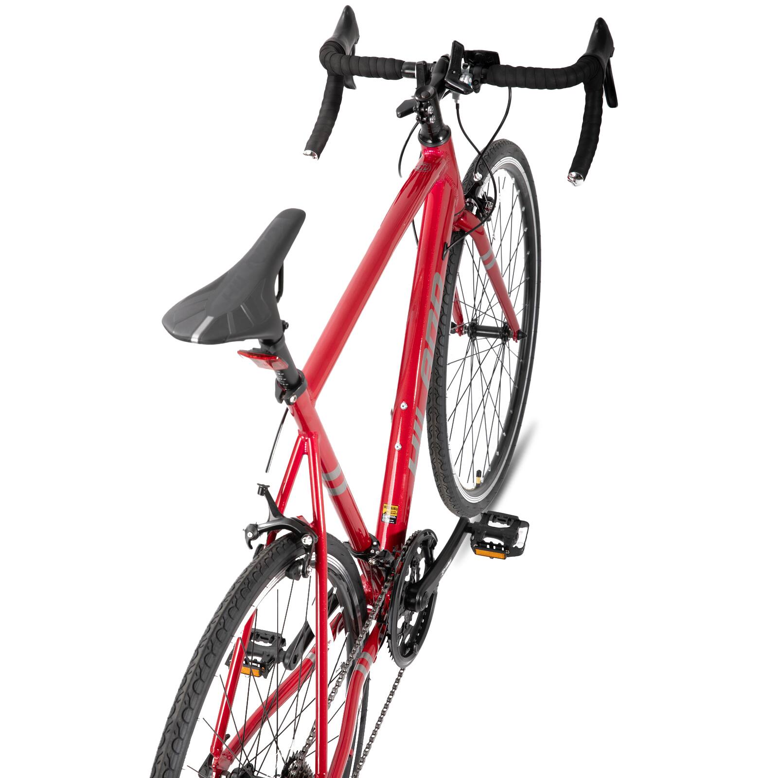 Alt View 5. HILAND - HILAND 700C Road Bike 14-Speed Aluminum Alloy Frame Road Bicycle for Men Women, Racing Bike for Adult Medium Frame Red - Red.