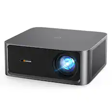 Front. Happrun - Smart Projector with Built-in Streaming Apps 4K Decoding Dolby Audio 2500 ANSI WiFi 6 - Black.