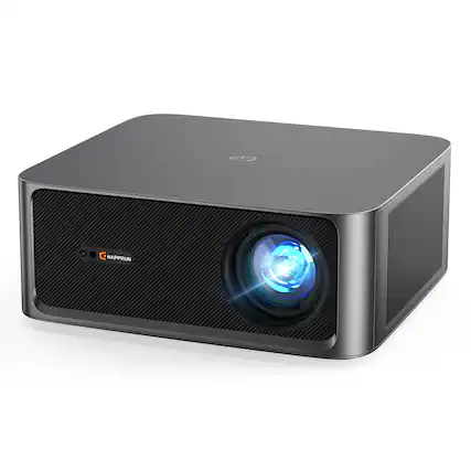 Front. Happrun - Smart Projector with Built-in Streaming Apps 4K Decoding Dolby Audio 2500 ANSI WiFi 6 - Black.