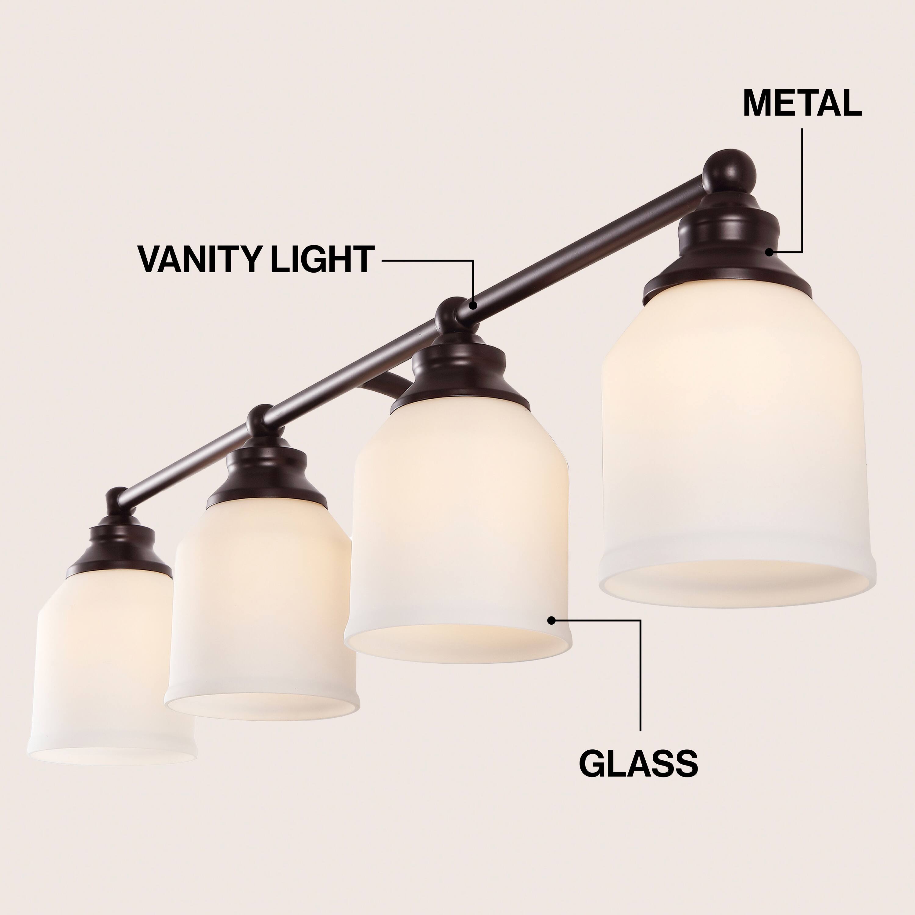 Vanity Light Metal Glass