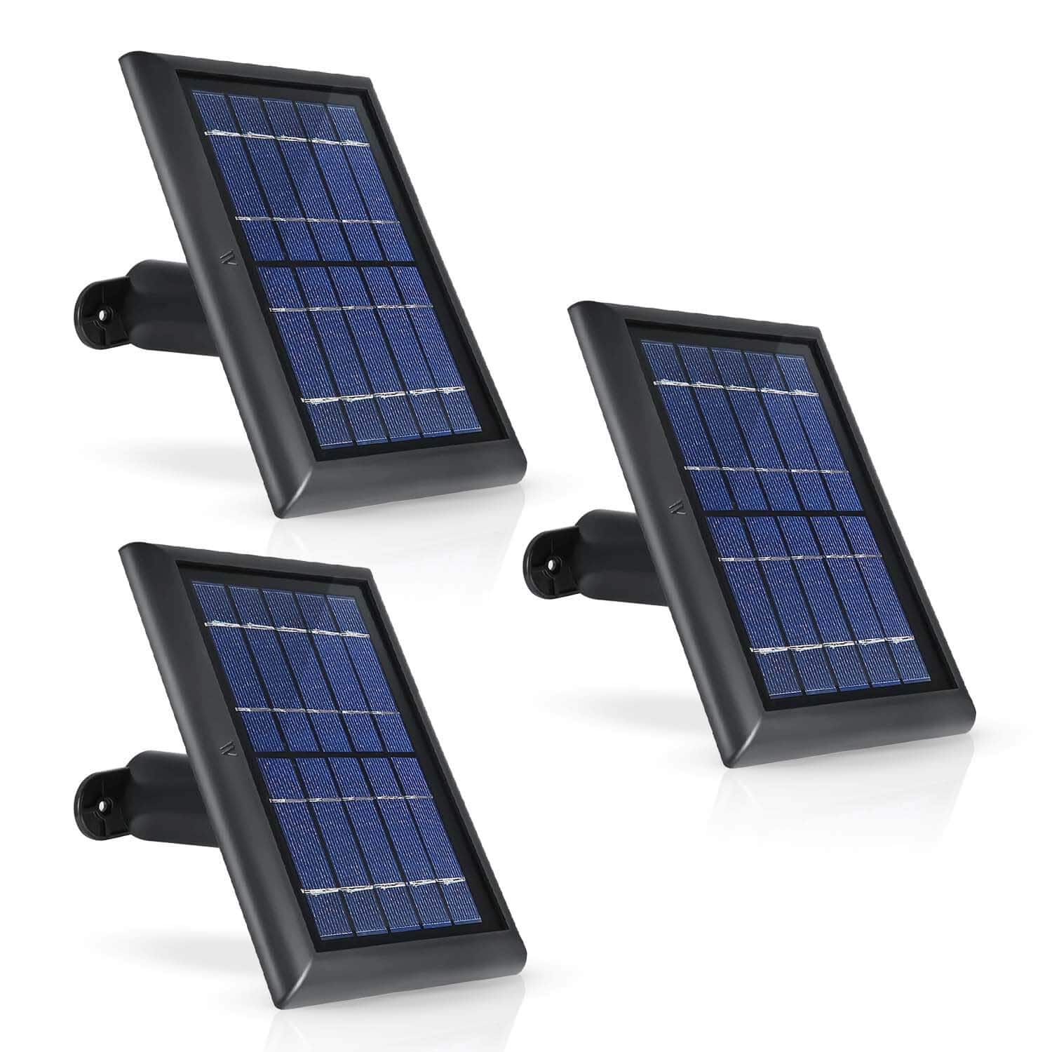 Front. Wasserstein - Solar Panels for Ring Spotlight Camera Battery and Ring Stick Up Camera Battery (3-Pack) - Black.