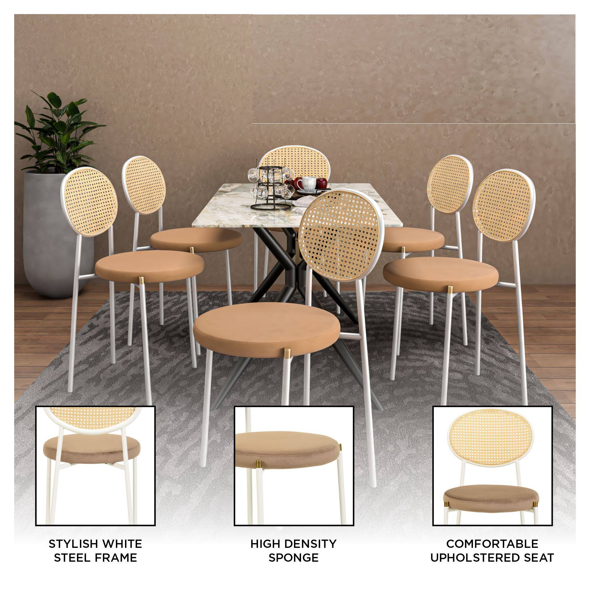 STYLISH WHITE STEEL FRAME  
HIGH DENSITY SPONGE  
COMFORTABLE UPHOLSTERED SEAT