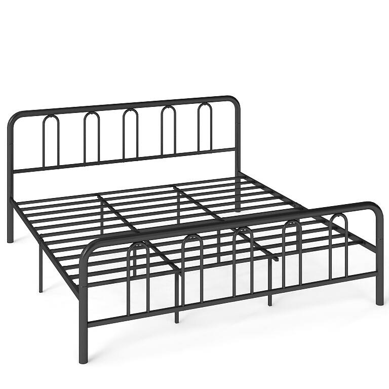 Alt View 9. Gymax - Gymax King Size Metal Bed Frame Headboard Footboard Platform Mattress Foundation - Black.