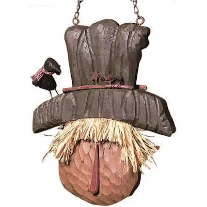 Front. K&K Interiors - K&K Interiors Resin Orange Scarecrow Fall Arrow Replacement Sign 16 inch - Arrow Sold Separately - Brown.