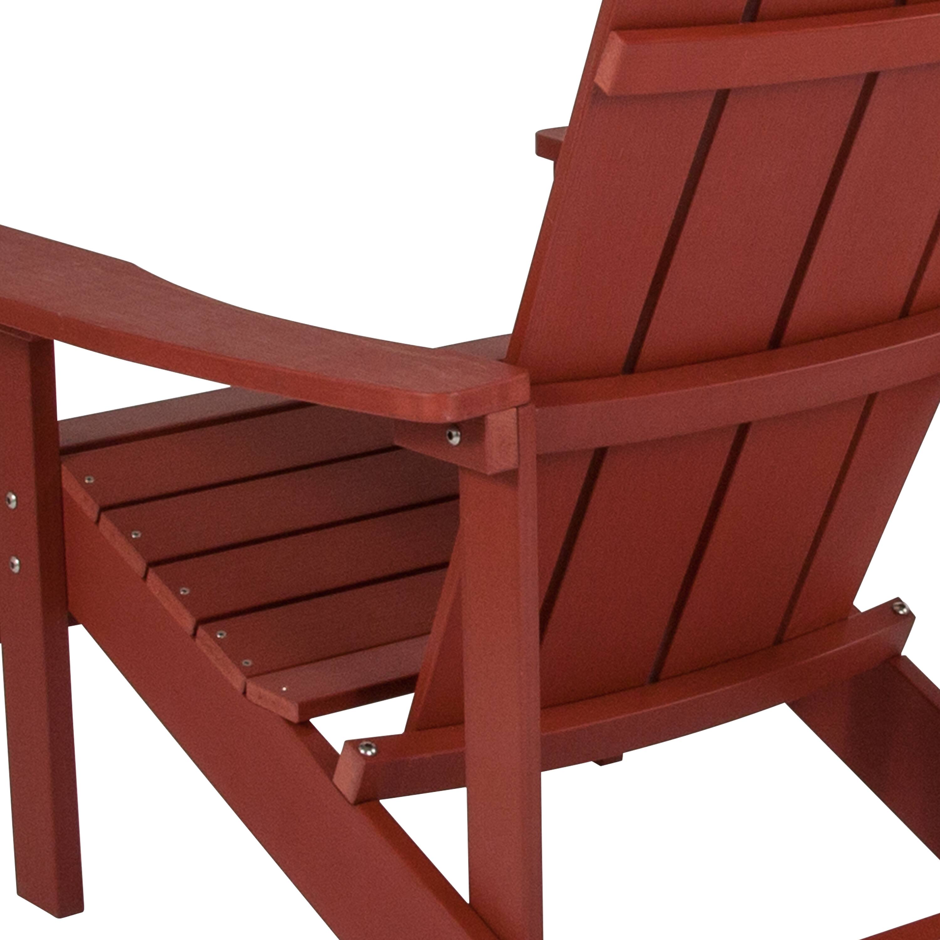 Alt View 9. Emma + Oliver - 2 Pack Outdoor All-Weather Poly Resin Wood Adirondack Chairs - Red.