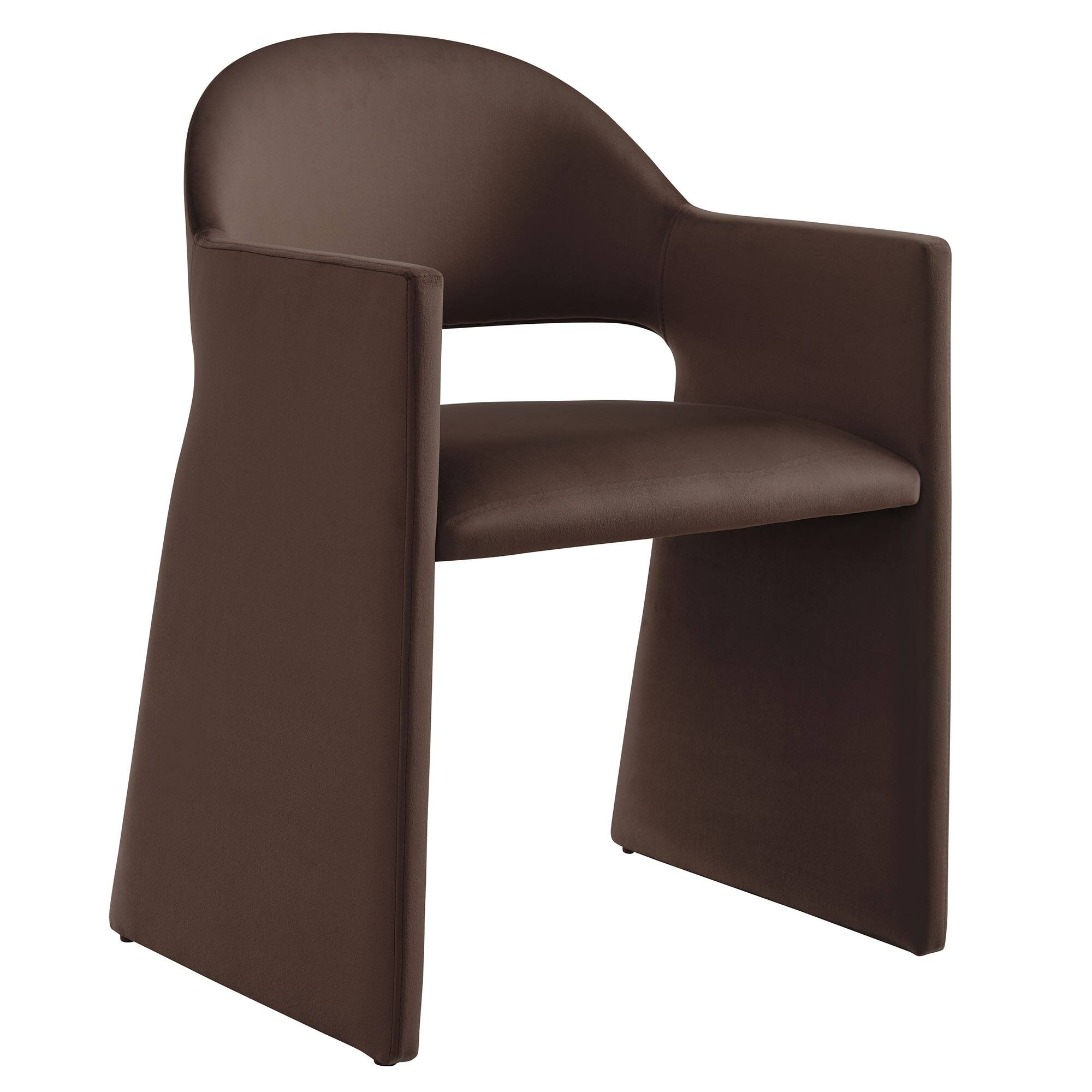 Angle. Modway - Talia Dining Armchair - Chocolate Brown.