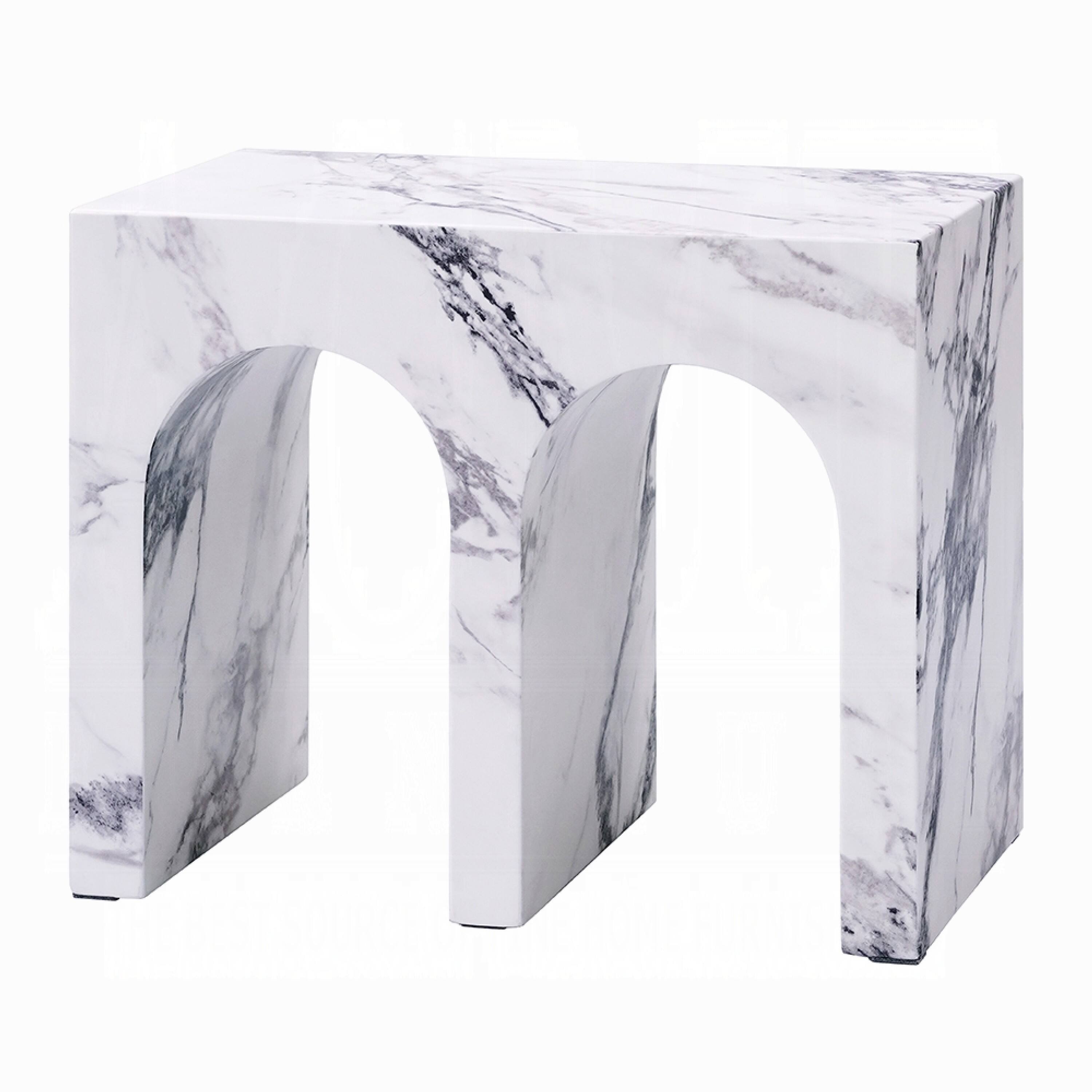 Manhattan Lane Ritzy Side End Table, Faux Stone, Modern Arch Design 22 ...