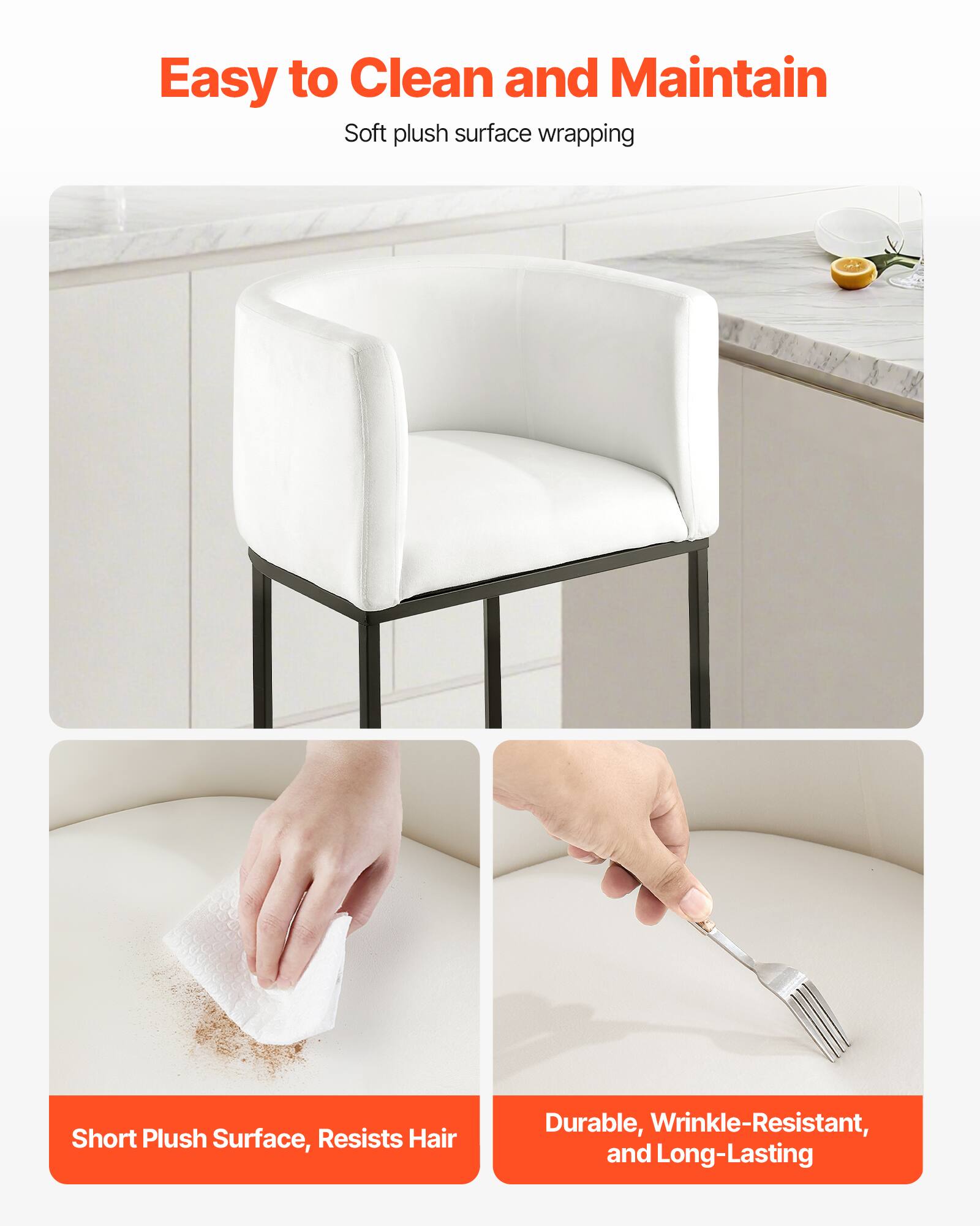 Easy to Clean and Maintain  
Soft plush surface wrapping  

Short Plush Surface, Resists Hair  

Durable, Wrinkle-Resistant, and Long-Lasting