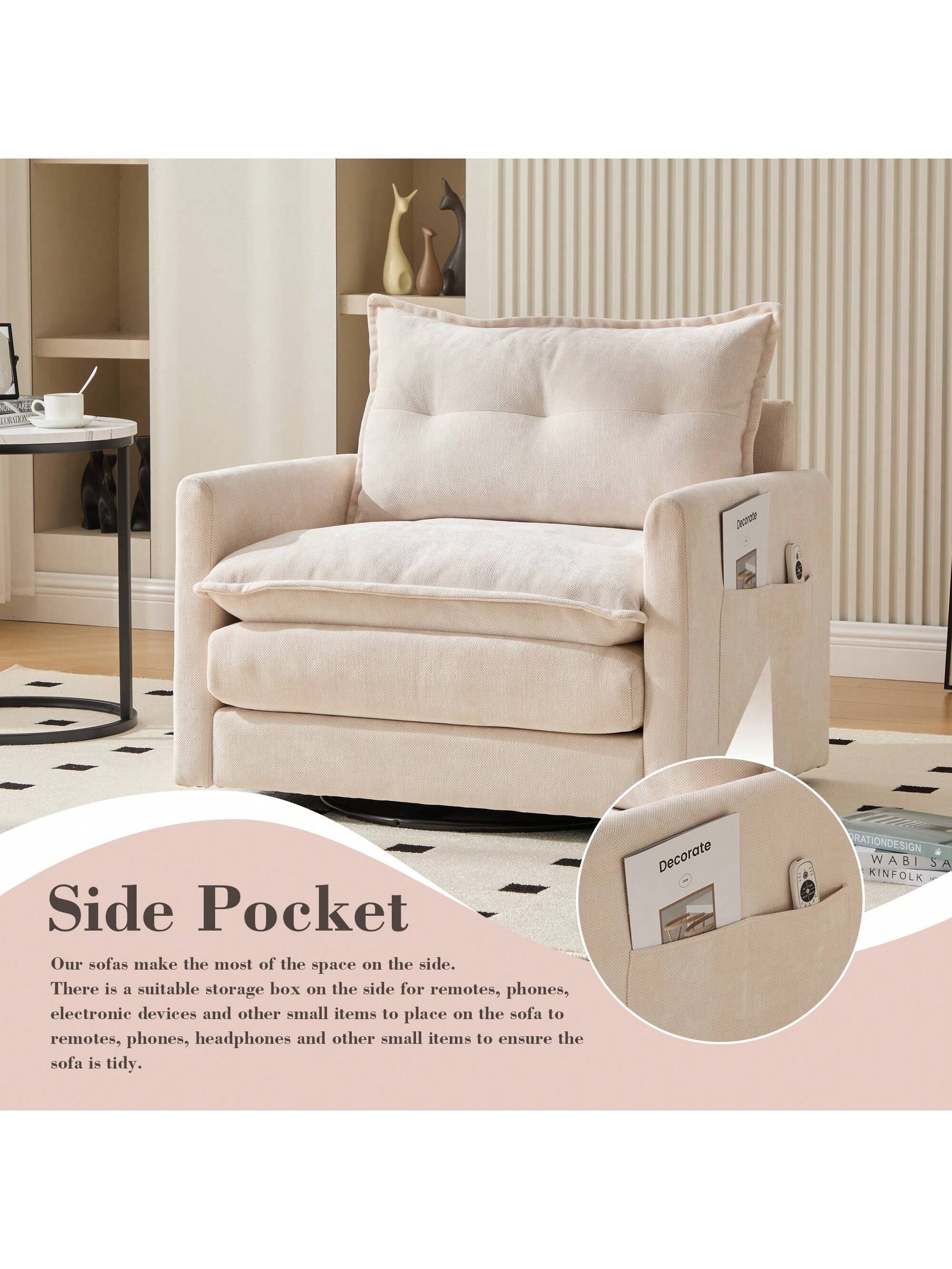**Side Pocket**

Our sofas make the most of the space on the side. There is a suitable storage box on the side for remotes, phones, electronic devices, and other small items to place on the sofa to ensure the sofa is tidy.