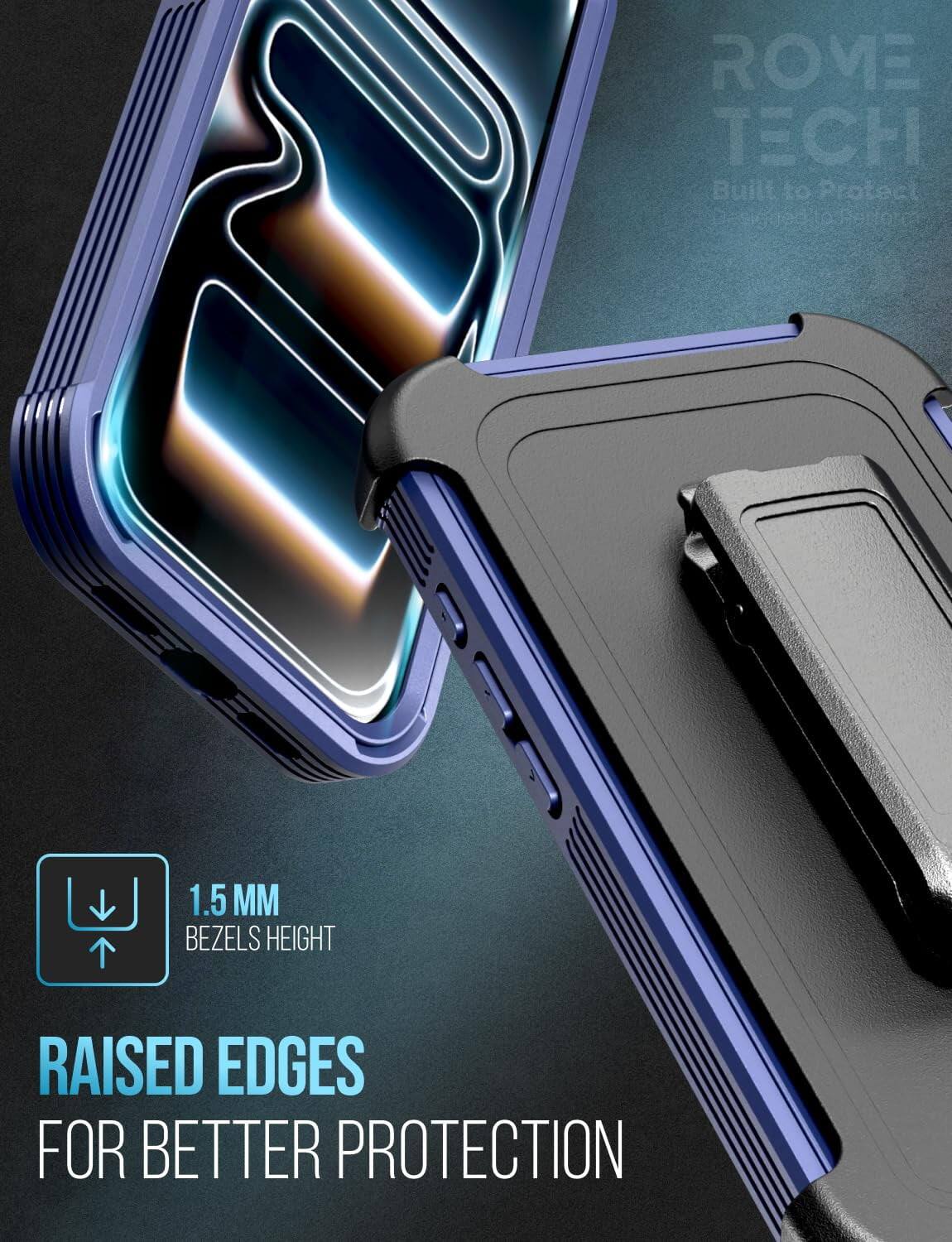 ROME TECH  
Built to Protect  

1.5 MM BEZELS HEIGHT  
RAISED EDGES FOR BETTER PROTECTION