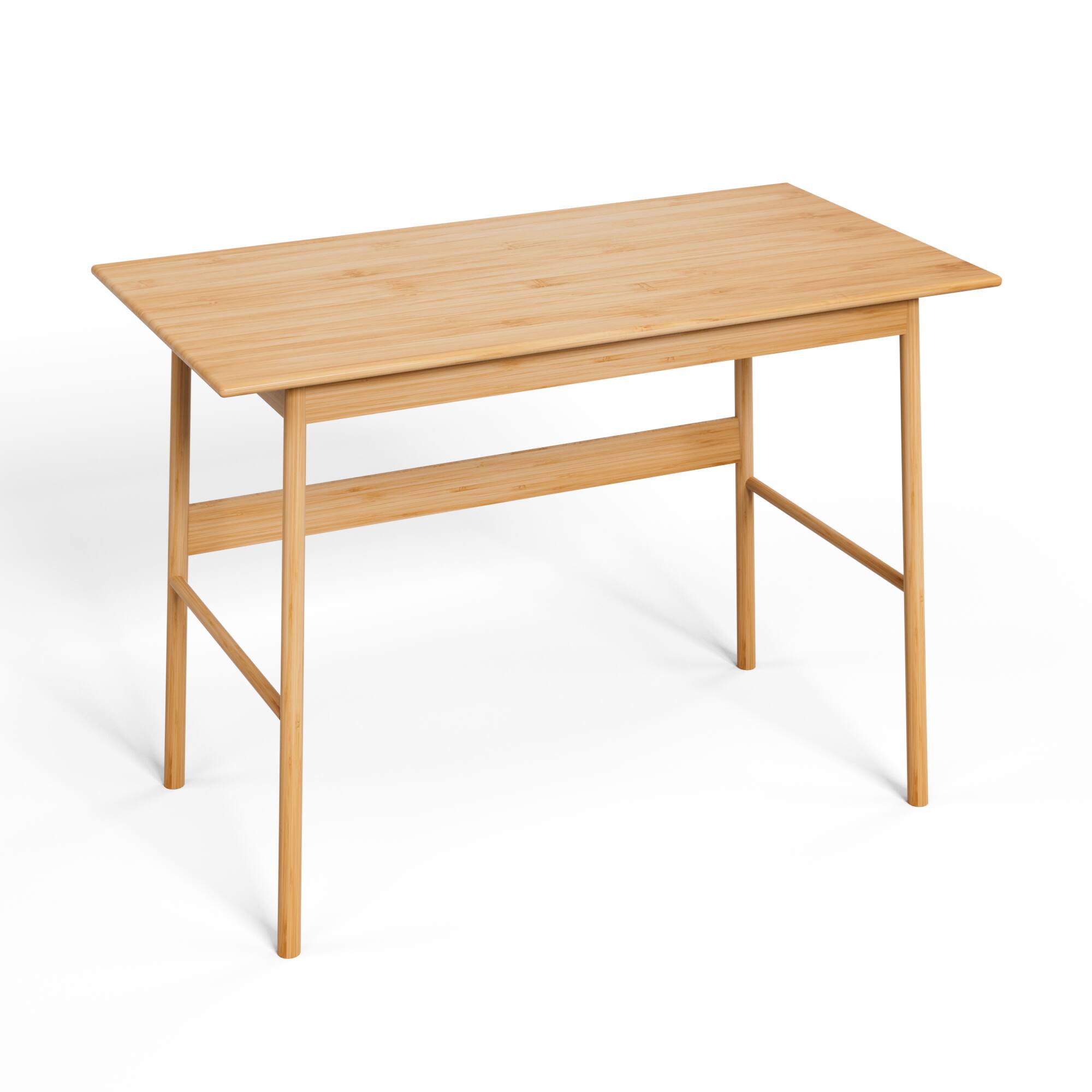 Angle. PexFix - Modern Bamboo Computer Desk, 55" Simple Work Desk for Home Office, Gaming & Study - Natural.