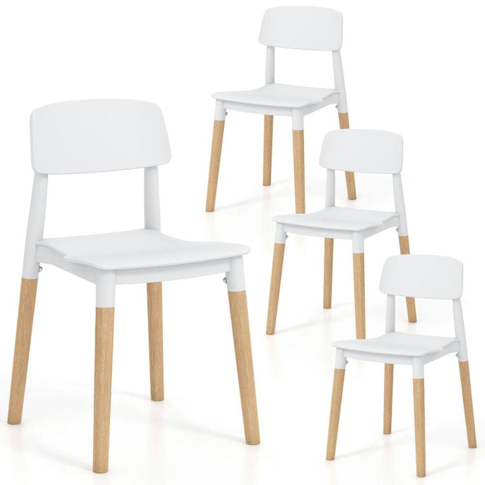 Back. Kadyn - Dining Chairs, Kitchen Chairs Trattoria Chairs,Modern Dining Side Chairs Set of 4 with Ergonomic Backrest - White.