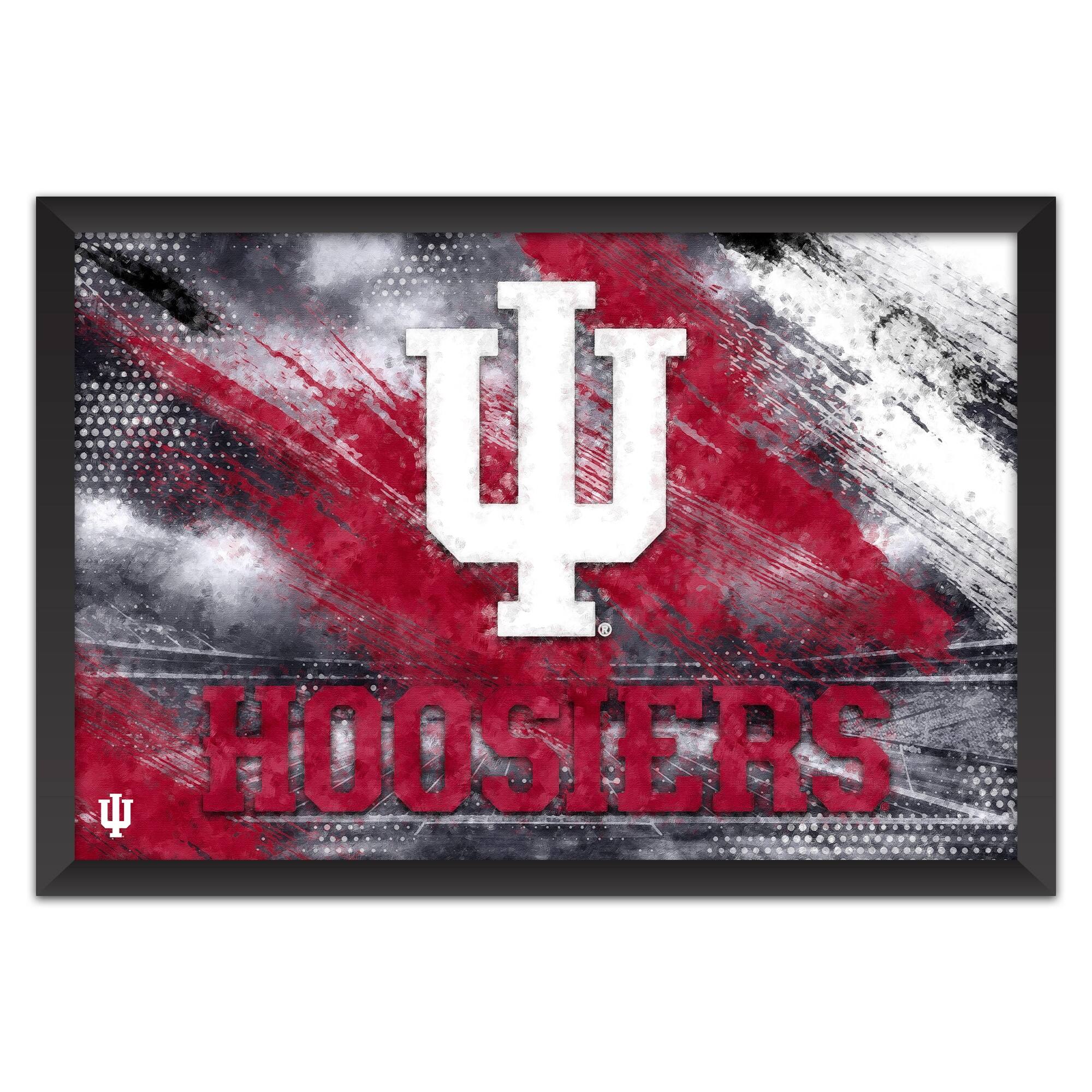 Indiana Hoosiers 14" x 20" Brush Stroke Logo Framed Art Print