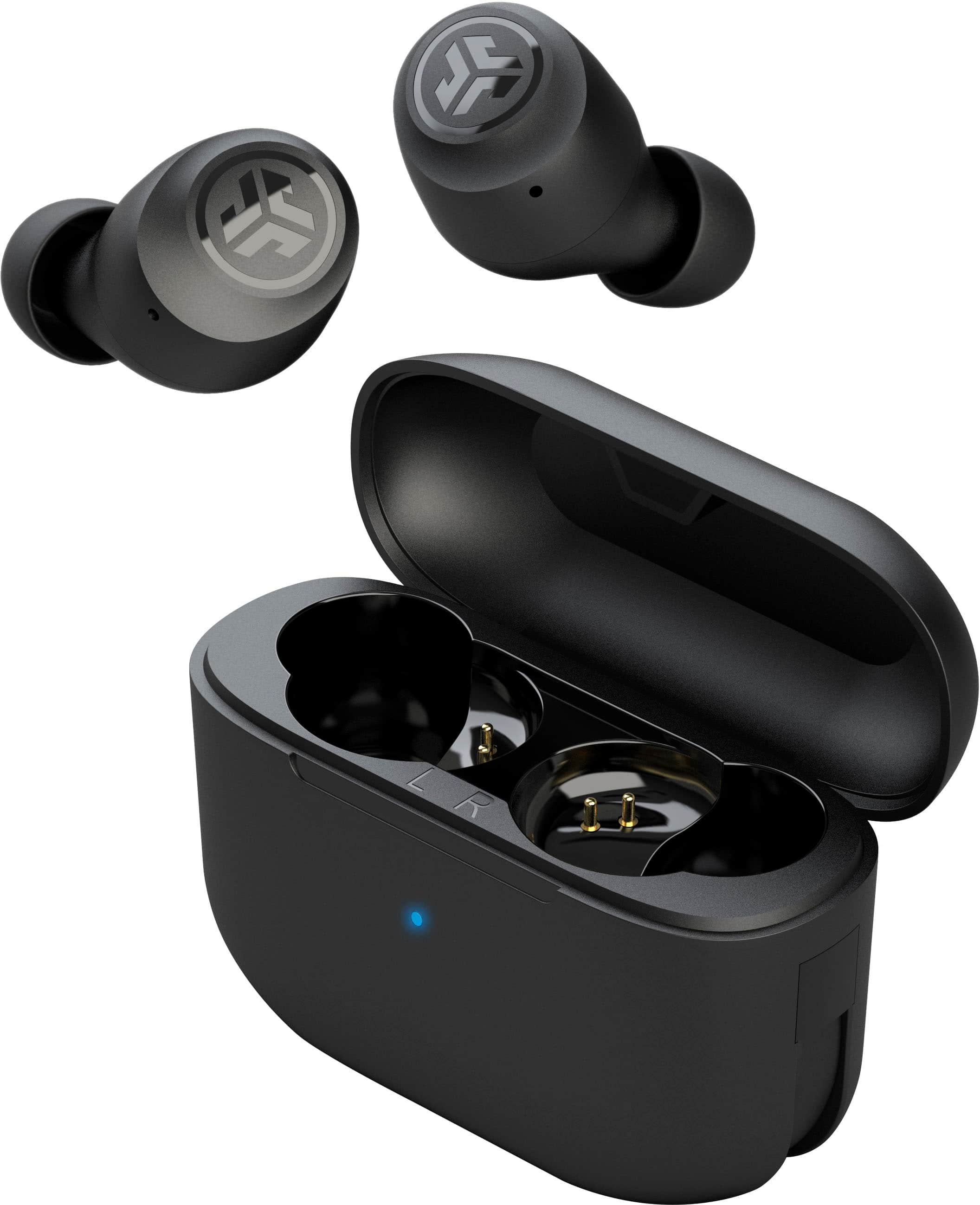 Front. JLab - GO Air POP True Wireless In-Ear Headphones - Black.