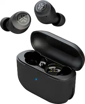 Front. JLab - GO Air POP True Wireless In-Ear Headphones - Black.