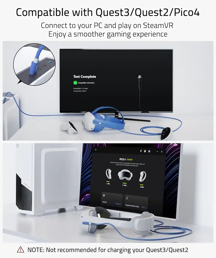 Steam Vr Connecting Oculus Go To Pc Syntech VR Link Cable 16 FT