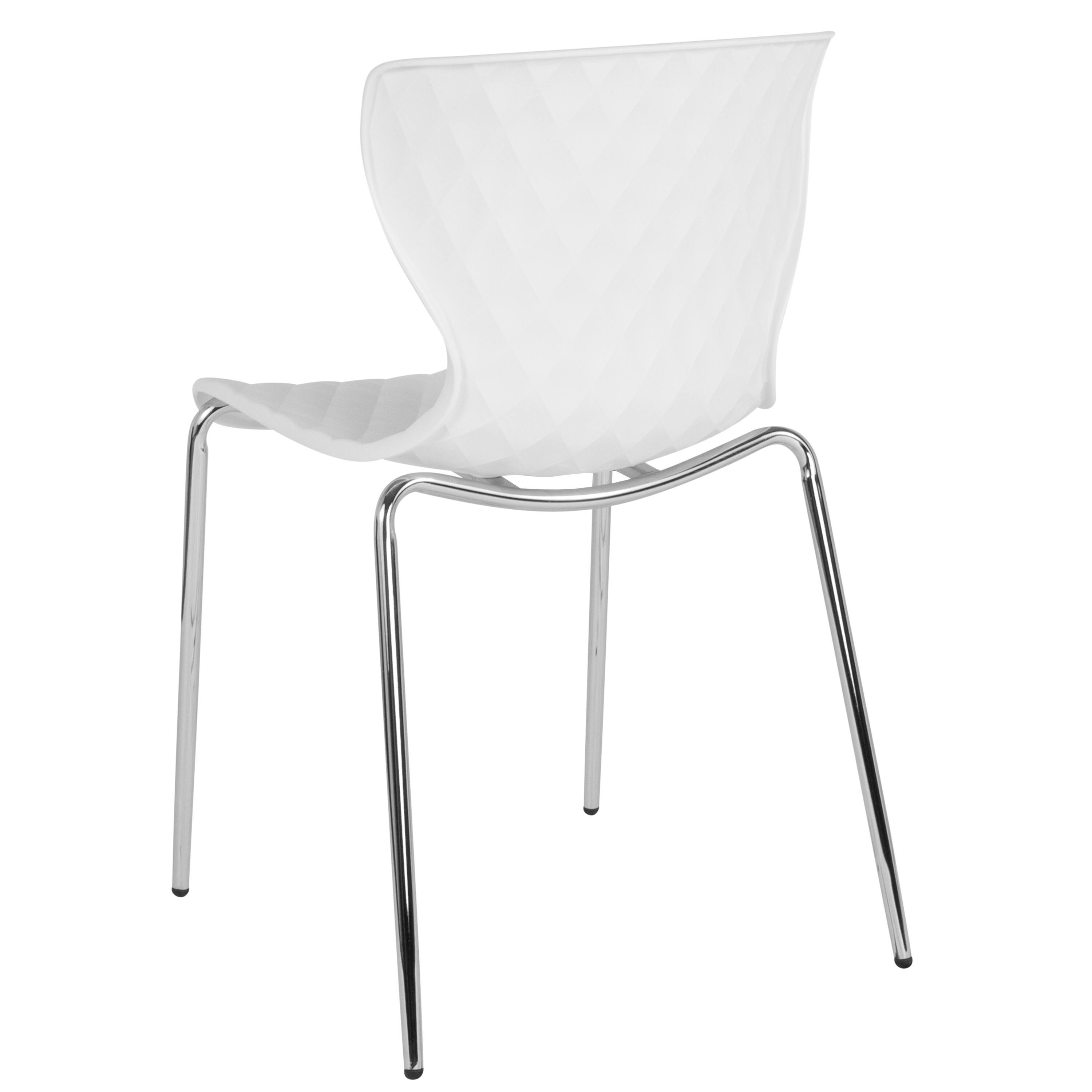 Alt View 5. Emma + Oliver - Contemporary Design Accent Dining Plastic Stack Chair - White.