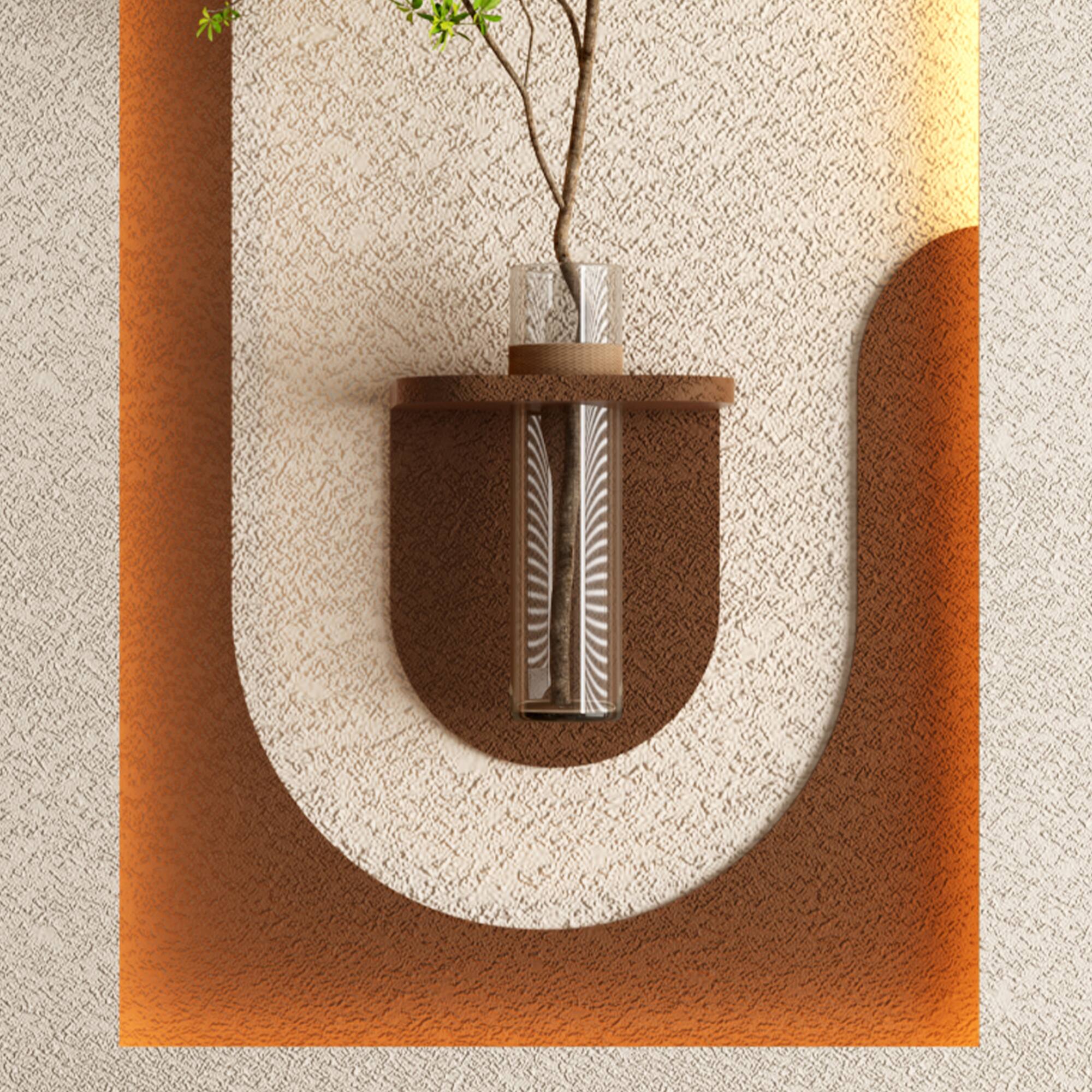 Back. GOODSILO - Adjustable LED Sandstone Wall Decor with Simulated Plants and Rabbit Statue - Remote Control Light Strips for Home Decor - Light Coffee.