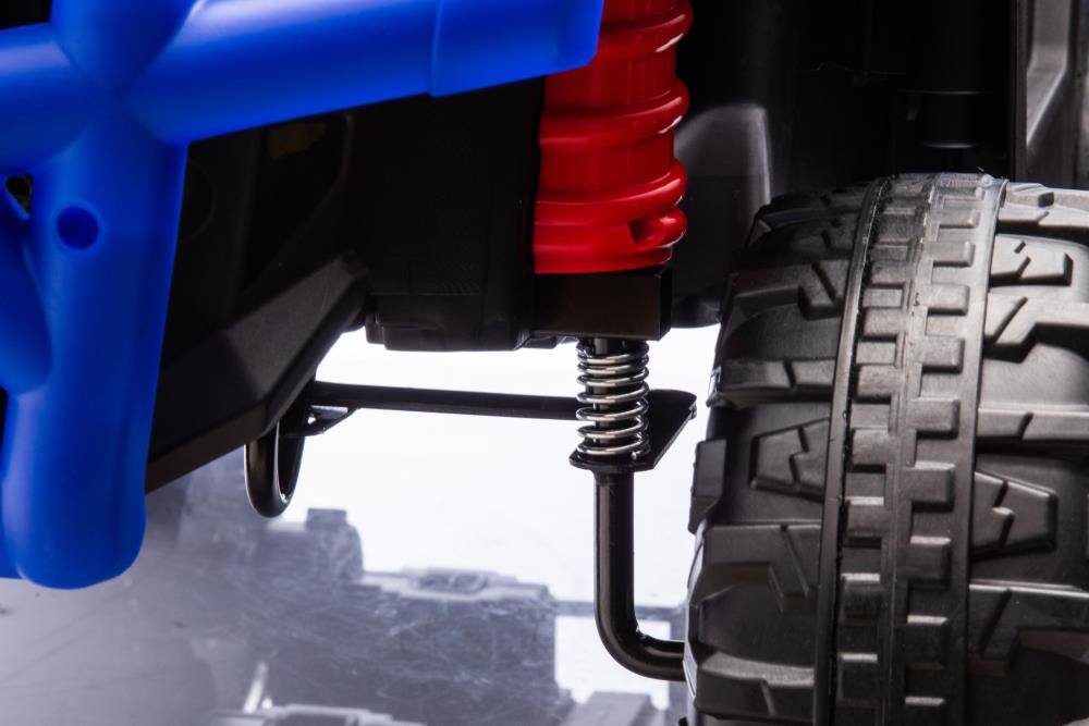 Alt View 3. BreeBe - 24V 2-Seater Kids Ride On Dump Truck, 4WD 6-Wheel w/ Remote, Electric Dump Bed, Toy Shovel, Suspension, Ages 3+ - Blue.