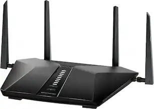 Left. NETGEAR - Nighthawk AX5400 Dual-Band Wi-Fi 6 Router - Black.