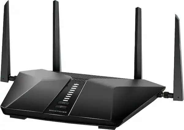 Left. NETGEAR - Nighthawk AX5400 Dual-Band Wi-Fi 6 Router - Black.