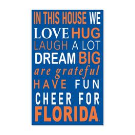 Fan Creations - Florida Gators 11" x 19" Briteline In This House Sign - Multicolor