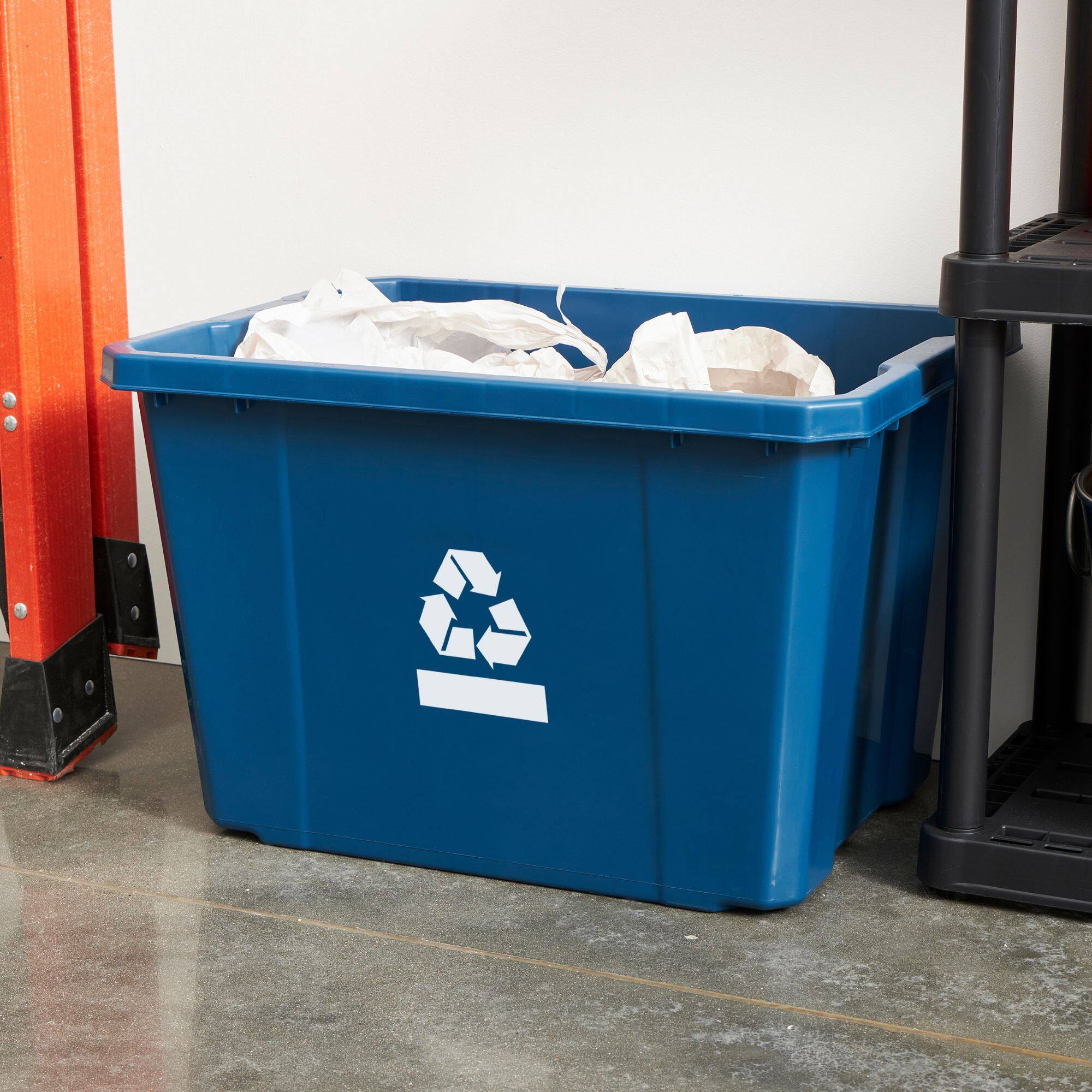 Alt View 5. Gracious Living - Gracious Living Medium Curbside Blue Box Plastic 17 Gallon Home Recycling Bin - Blue.