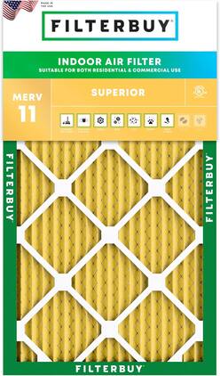 Filterbuy - 18x30x1 MERV 11 Pet & Allergy Defense, Electrostatic Pleated HVAC AC Furnace Air Filters Replacement (1-Pack) - Gold