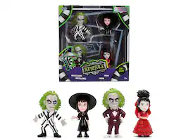 Set of 4 Diecast Figures "Beetlejuice" (1988) Movie "Metalfigs" Series by Jada - Multicolor