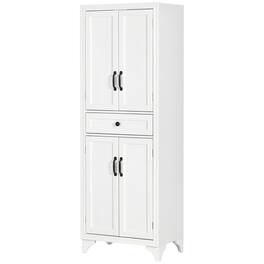 Homcom - 67" 4-Door Kitchen Pantry with Drawer and Adjustable Shelves - White