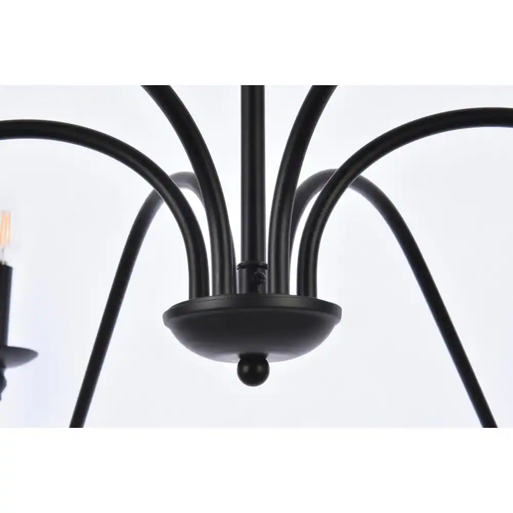 Alt View 3. Living District - Rohan 48 inch chandelier in matte black - Matte Black.