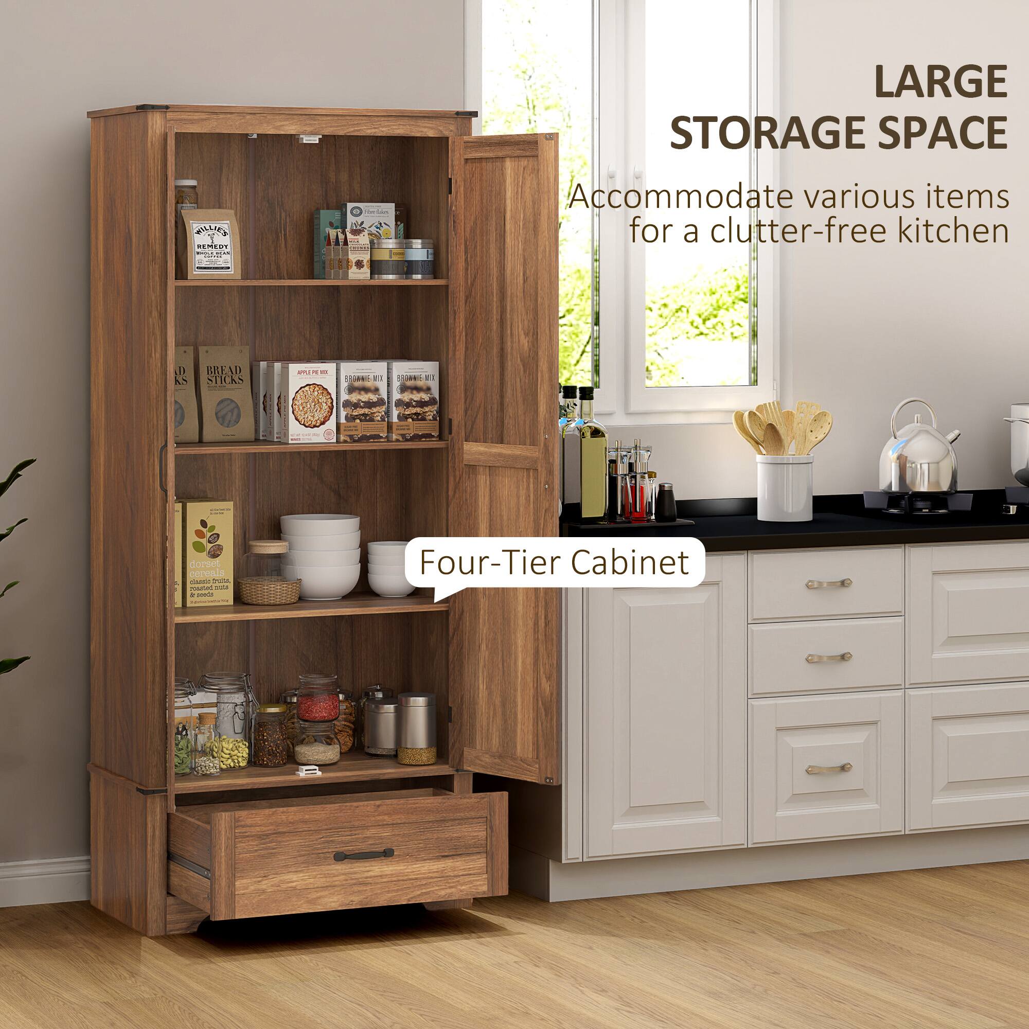 LARGE STORAGE SPACE  
Accommodate various items for a clutter-free kitchen  

Four-Tier Cabinet
