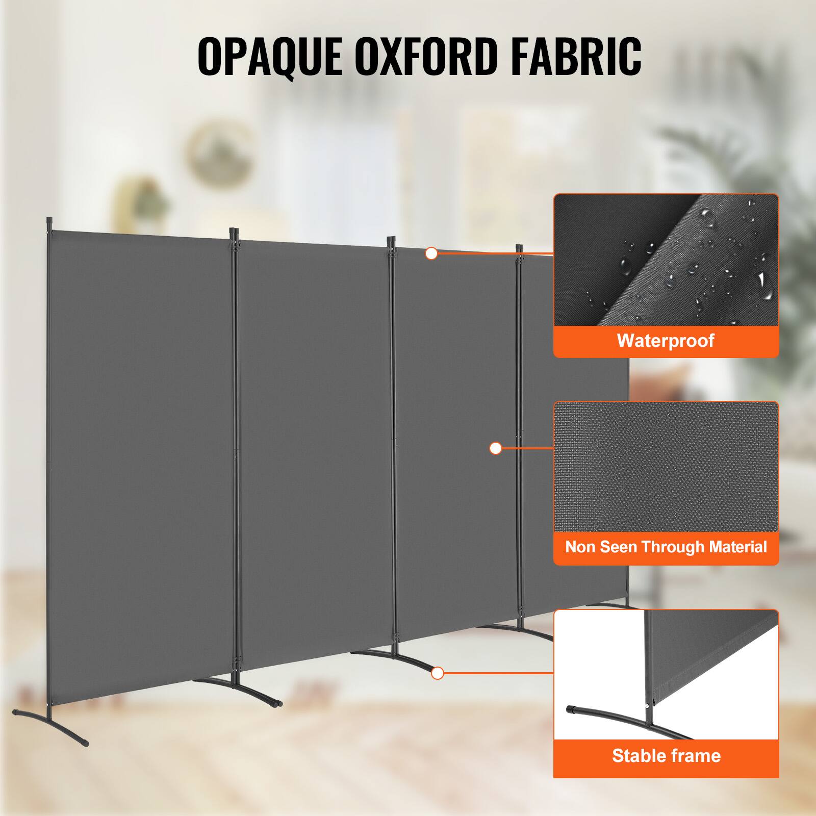 OPAQUE OXFORD FABRIC
Waterproof
Non Seen Through Material
Stable frame