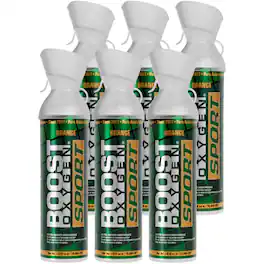 Boost Oxygen - Large SPORT Orange Aroma 10 Liter Canister for Support, (6 Pack) - Green/Orange