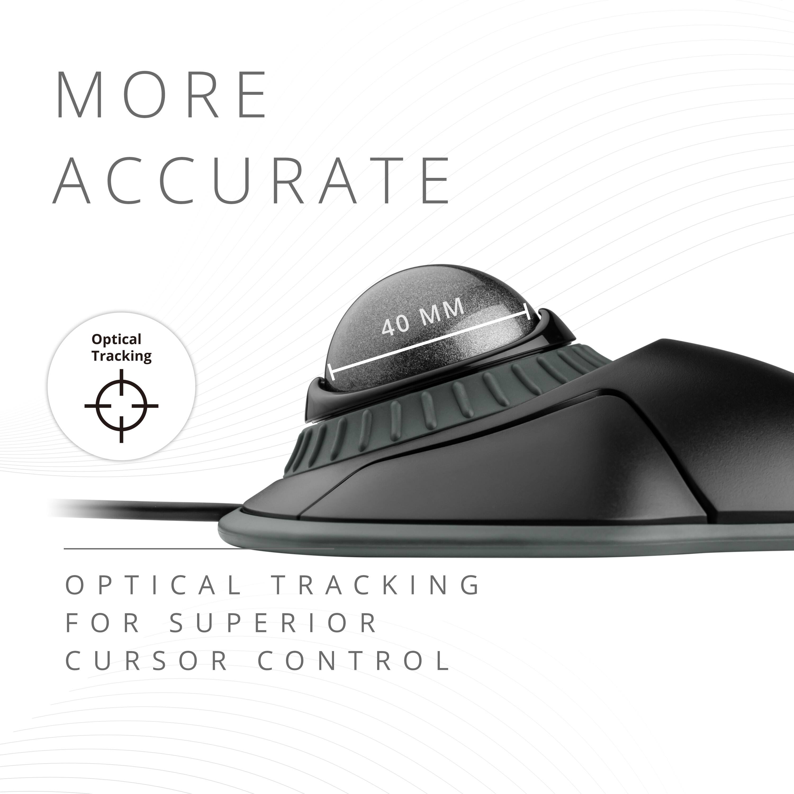 MORE ACCURATE  
40 MM OPTICAL TRACKING FOR SUPERIOR CURSOR CONTROL