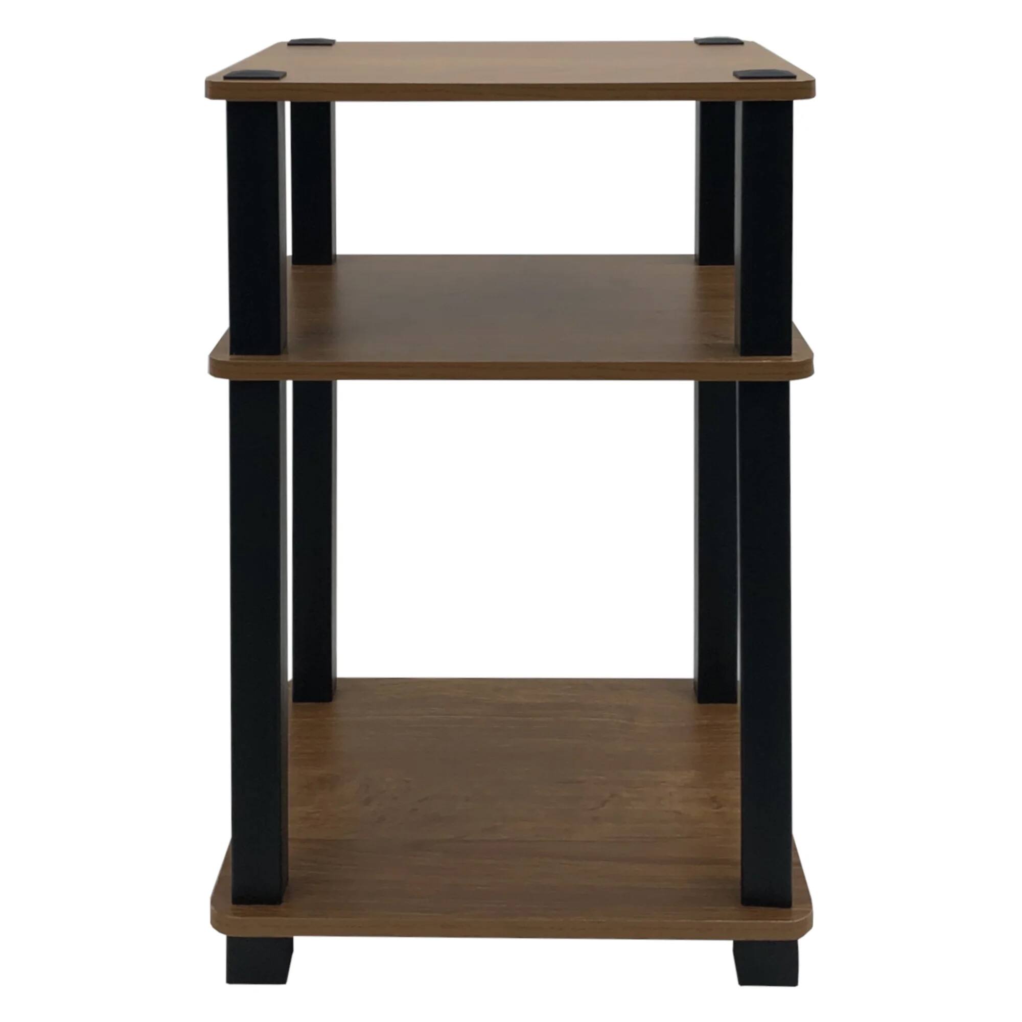 Alt View 7. Redmon - Redmon 3-Tier Shelf Side Table, Freestanding Storage Unit, Oak Woodgrain - Oak Woodgrain.