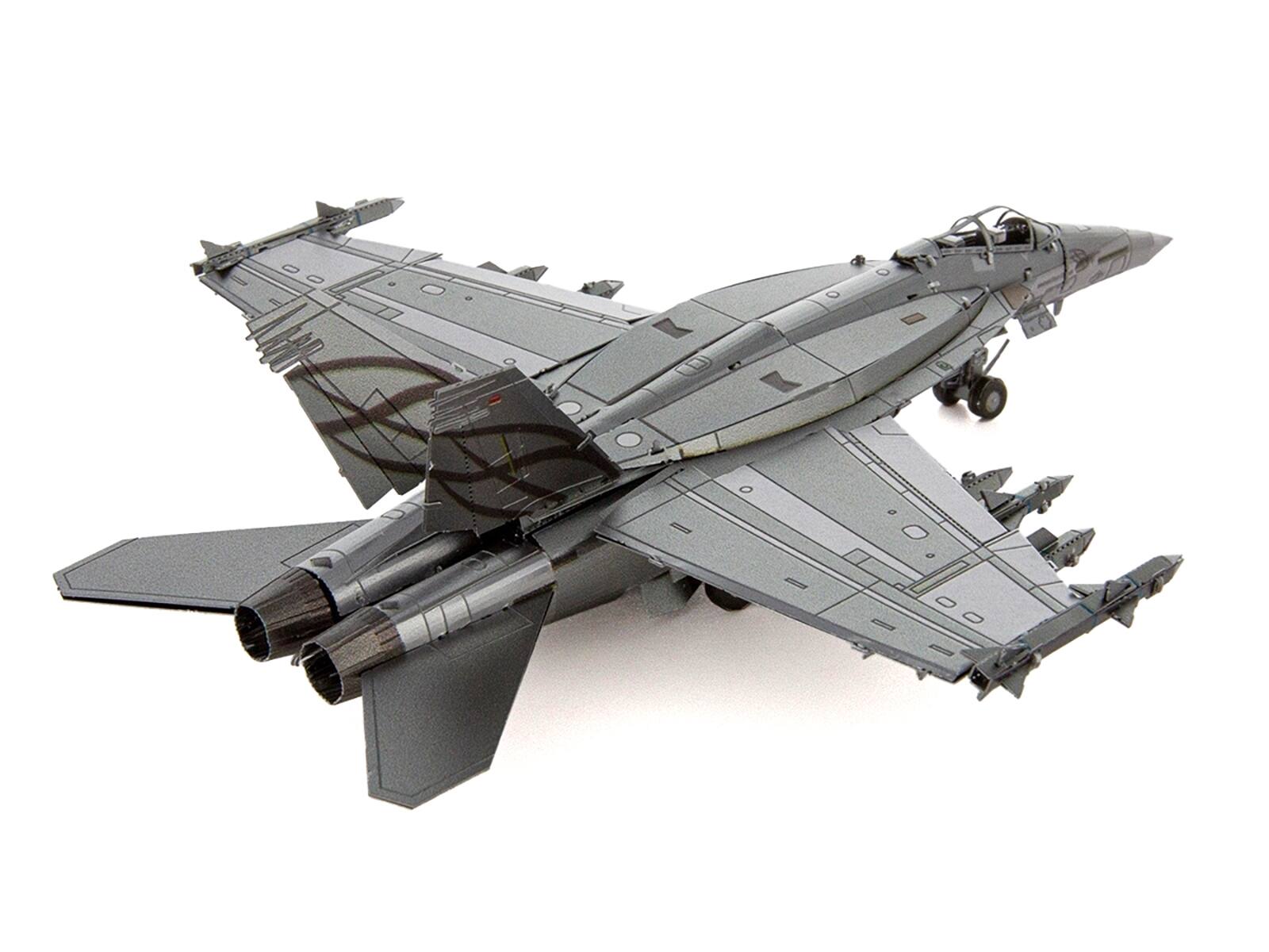 Back. Metal Earth - Model Kit Boeing F/A-18 Super Hornet Fighter Aircraft United States Navy (Moderate Difficulty) Steel Model - Grey.